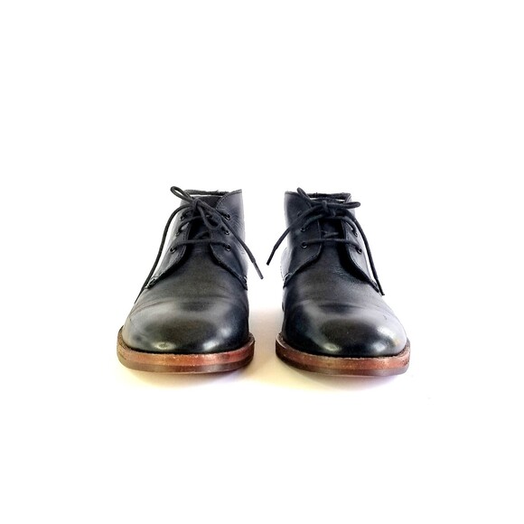 H BY HUDSON Men's Houghton II Leather Chukka Boots Black Sz 41 Lace Up - Picture 6 of 15